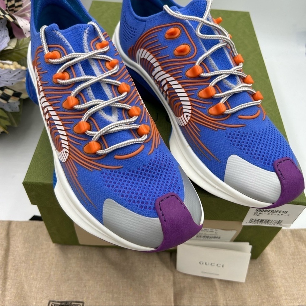 Men’s Gucci blue run low top sneaker size 11 made in Italy - Picture 3 of 9